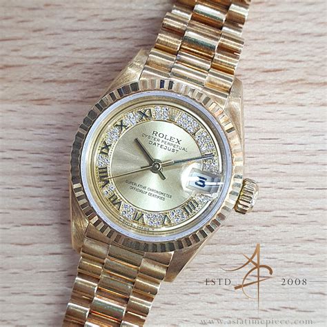 rolex 6917 18k|rolex 69178 myriad diamond dial.